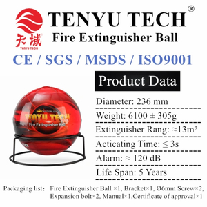 0,5 kg/1,3 kg/4 kg/6 kg Minge de stingere automată rapidă a incendiilor